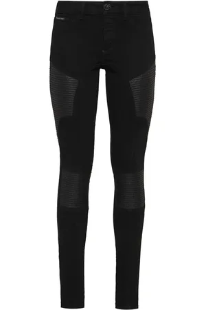 Philipp Plein Panelled low-rise skinny jeans