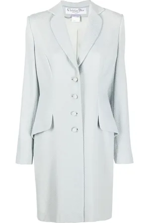 Dior 1990s textured single-breasted coat