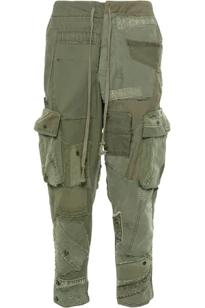 GREG LAUREN Patchwork-design cotton trousers