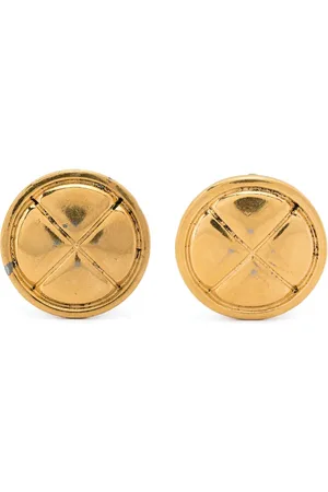 CHANEL 1980s quilted-effect clip-on earrings