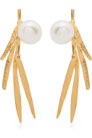 WOUTERS & HENDRIX Bamboo Leaf pearl earrings