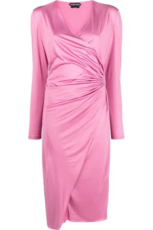 Tom Ford Ruched wrap midi dress