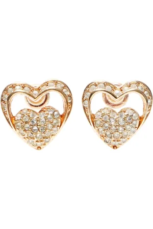 Dior Rhinestone-embellished heart earrings