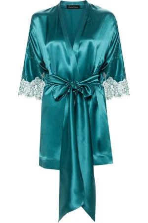 CARINE GILSON Lace-trim silk robe