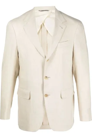 CANALI Single-breasted wool-linen blazer