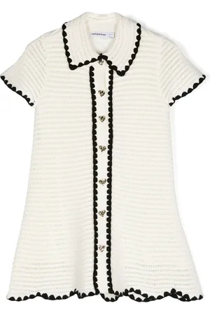Self-Portrait Classic-collar crochet minidress
