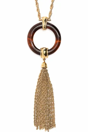 Monet 1990s tassel pendant necklace