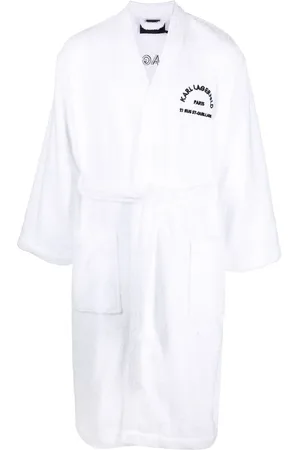 Karl Lagerfeld Embroidered logo bathrobe
