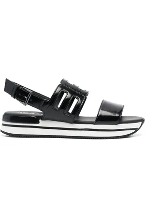 Hogan Logo-embossed slingback sandals