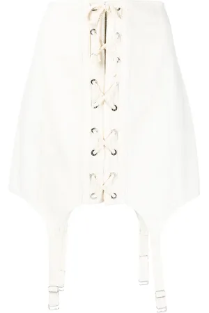 DION LEE Lace-up mini skirt