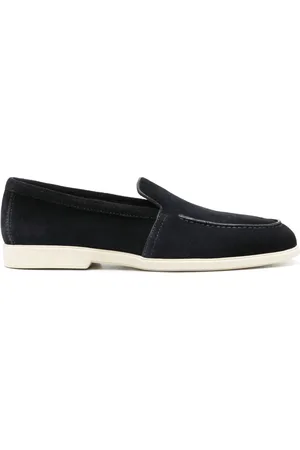 santoni Round-toe suede loafers