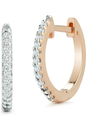 Mateo 14kt rose gold 10mm diamond huggies