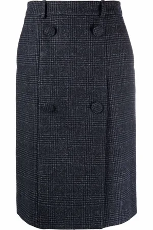 Nina Ricci Checked wool midi skirt