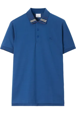 Burberry EKD-embroidered cotton-silk polo shirt