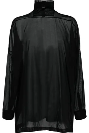 Rick Owens Semi-sheer high-neck cotton top