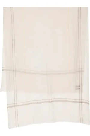 N.PEAL Striped-edge detail scarf