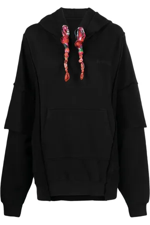 Khrisjoy Towelling-finish panelled cotton hoodie