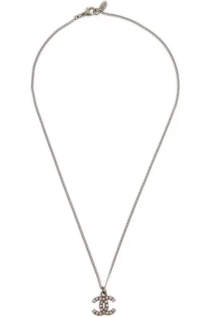 CHANEL 2011 CC rhinestone-embellished charm necklace