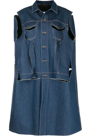 Maison Margiela Distressed-effect denim cape coat