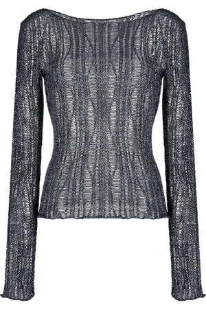 Voz Boat-neck open-knit sweater