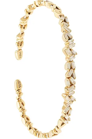 Suzanne Kalan 18kt yellow Uneven Fireworks diamond cuff