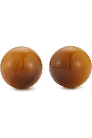 Mateo 14K yellow tiger eye earrings