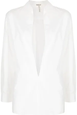 Hermès 1990-2000s V-neck cotton shirt