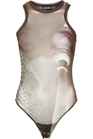 Jean Paul Gaultier Sheer mesh printed bodysuit