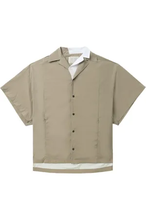 Kolor Contrast-collar layered shirt