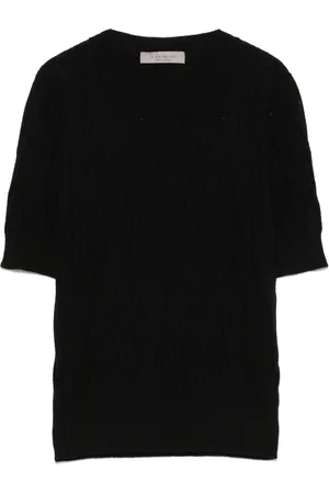 D.EXTERIOR Chevron-knit sweater