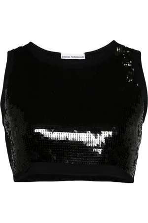 Paco rabanne Sequined cropped tank top