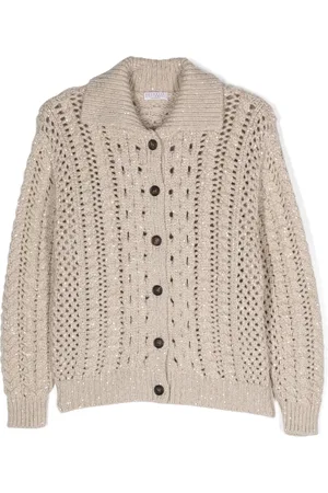 Brunello Cucinelli Button-up open-knit cardigan