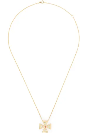 HARWELL GODFREY 18kt yellow Crux Mini diamond pendant necklace
