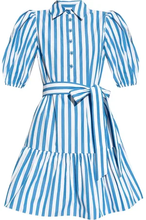 Kate Spade Striped ruffled shirt dress