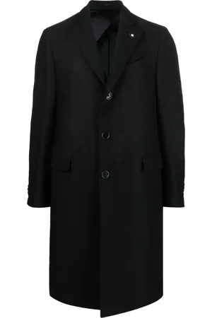 LARDINI Single-breasted boxy wool coat