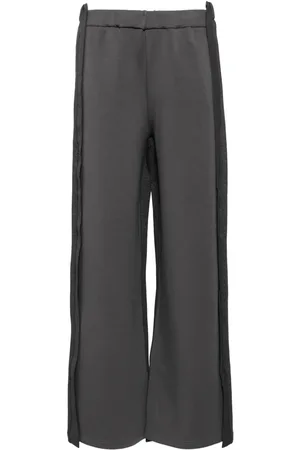 JNBY Contrasting-fabric panel straight trousers