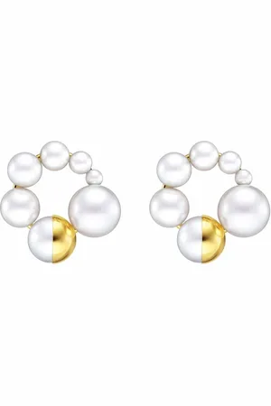 Tasaki 18kt yellow M/G Shell freshwater pearl earrings