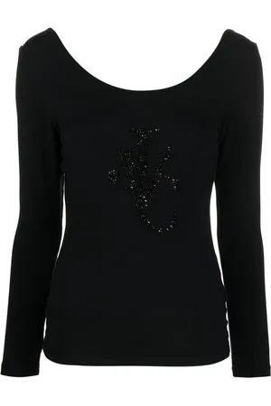 VERSACE 2000s sequinned long-sleeved top
