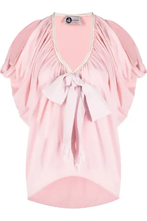 Lanvin 2000s bow detail ruched blouse