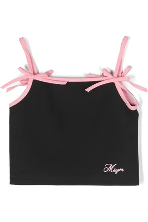 Msgm Bow-detailed spaghetti-strap top