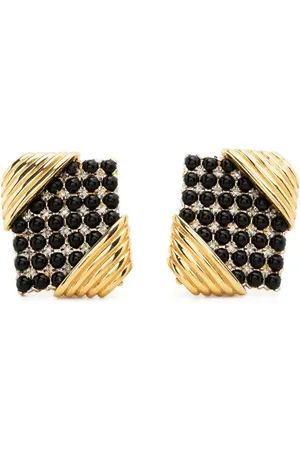 VALENTINO GARAVANI 1980s stone-embellished clip-on earrings