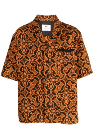 Marine Serre Oriental Towel-print.short-sleeve shirt