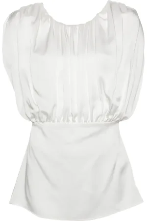 Jil Sander Ruched-detailed sleeveless blouse