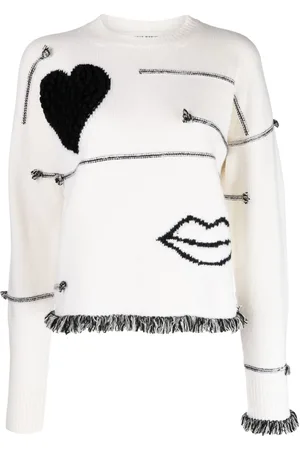 Sonia by Sonia Rykiel Lips contrasting-stitch detail jumper