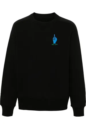 SACAI X Gonz text-print sweater