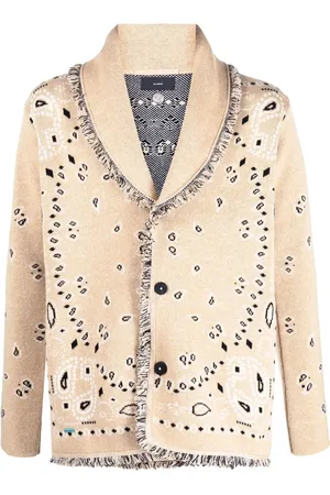 Alanui Bandana-print jacquard knitted cardigan