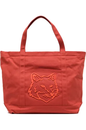 Maison Kitsuné Fox-embroidered cotton tote bag