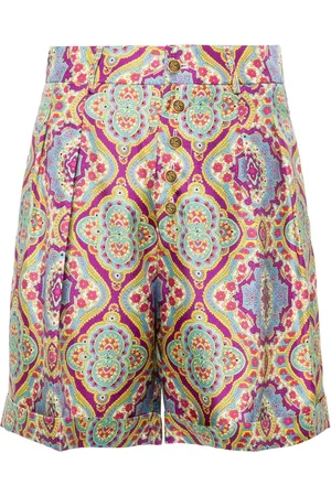 Etro Paisley-print silk shorts