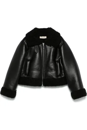 Twin-Set Faux-leather aviator jacket