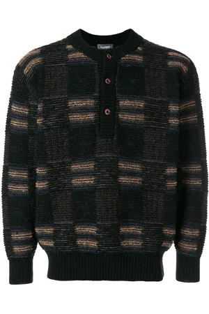Issey Miyake Checked buttoned jumper